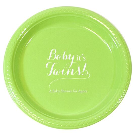Personalized Baby It's Twins Plastic Plates